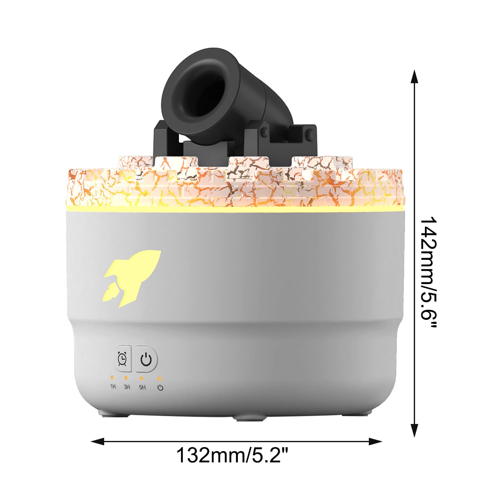 Cannon Diffusore di Oli Essenziali Diffusore di Nebbia Fredda con 7 Luci Colorate e Timer di Spegnimento Automatico Senza Acqua,200ml