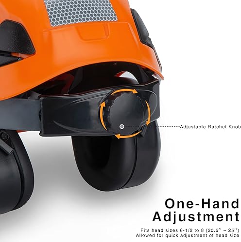 Miniatura 5 de UNINOVA Casco de seguridad  Casco aprobado por ANSI Z89.1 ajustable  Suspensión de trinquete de 6 puntos y cascos OSHA