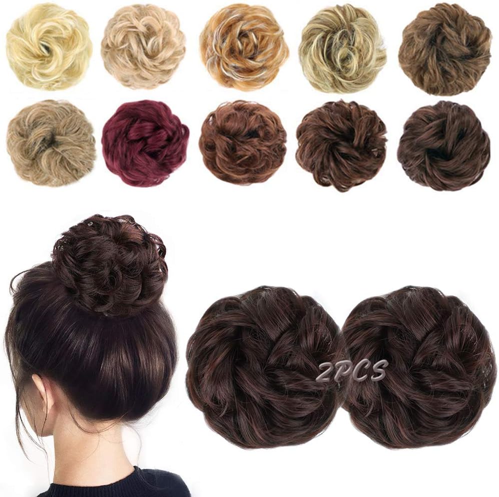 Natural Hair Messy Bun | Brown Messy Hair Juda Bun | Fashion Hair Extension | Pack of 2