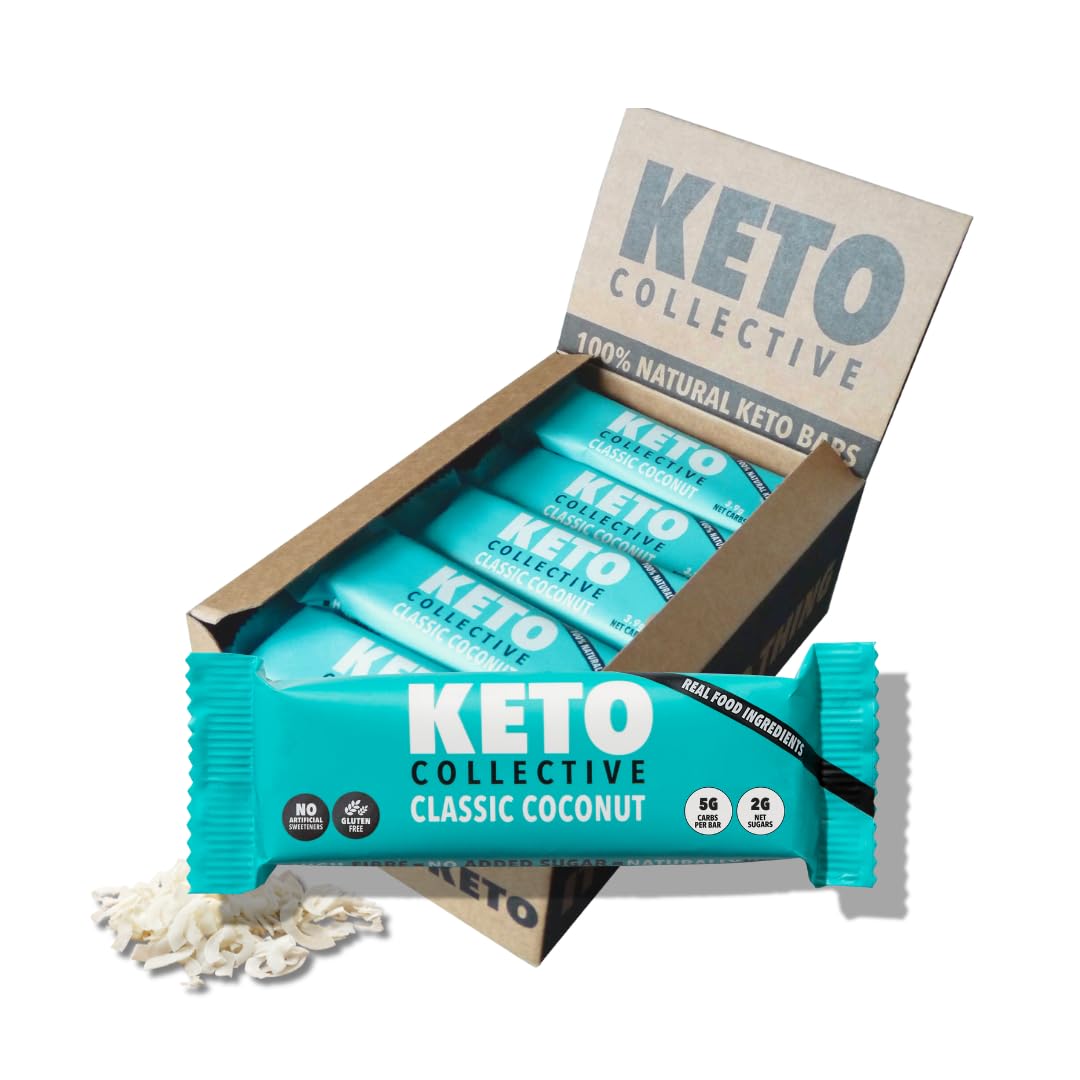Keto Collective Barres Keto - NOUVELLE RECETTE - 15x40g | 3g de Glucides Nets | Snacks Cetogene | Haute en Fibres | Ingrédients Naturels | Snacks Keto | Sans Gluten | Vegan