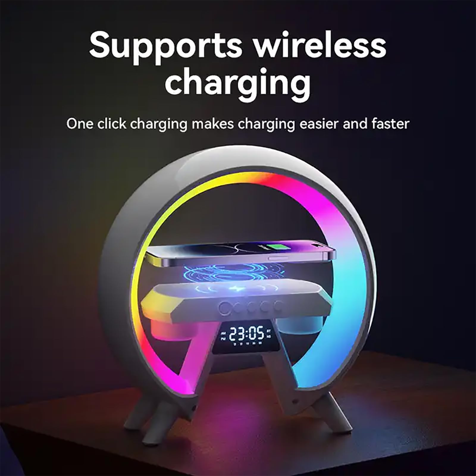 Veilleuse D'ambiance Intelligente, Lampe D'ambiance Rythmique Avec Écran D'affichage LED, 256 Modes D'éclairage Et Son Surround À 360°, Luminosité De La Lumière Réglable, Pour Chambre À Coucher