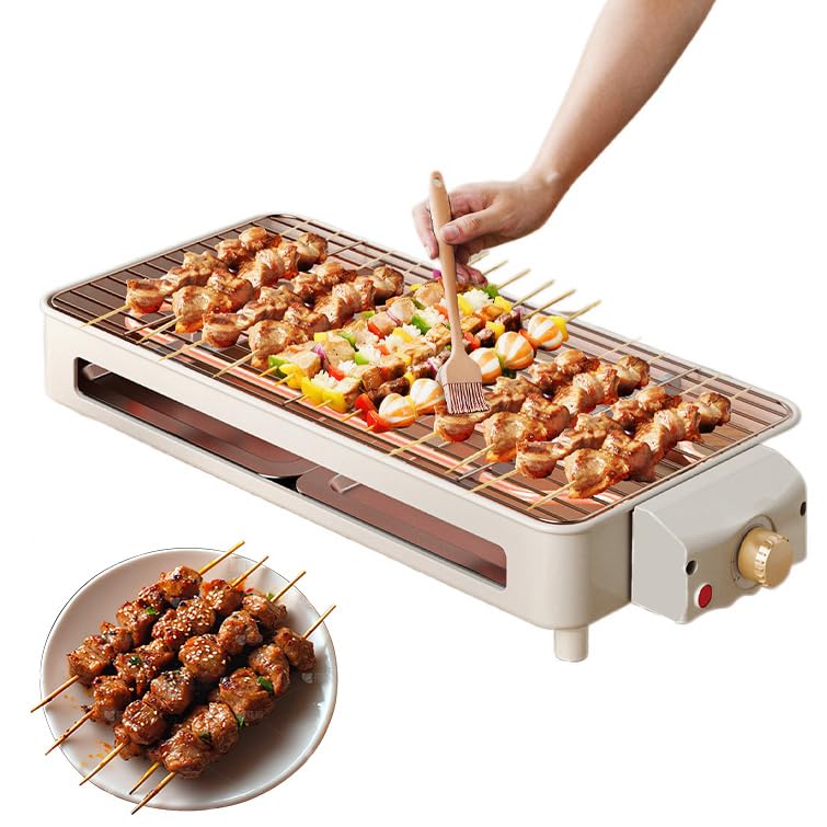 Gril électrique d'intérieur 1800 W, barbecue de table sans fumée avec plaque antiadhésive et contrôle de la température, compatible lave-vaisselle pour...