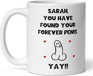 Confidently Quirky - Forever Penis White Mug, Personalised Funny Engagement Gift For Her, Funny Wedding Present, Rude Wedding Gift Woman, Bestie Engagement Gift