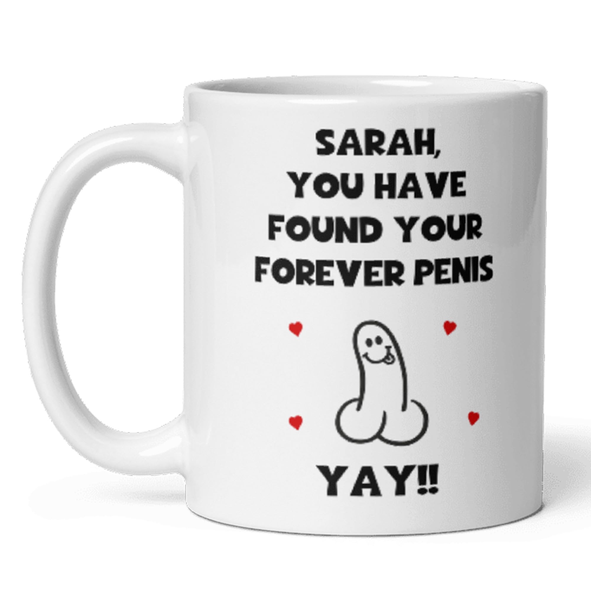 Confidently Quirky - Forever Penis White Mug, Personalised Funny Engagement Gift For Her, Funny Wedding Present, Rude Wedding Gift Woman, Bestie Engagement Gift