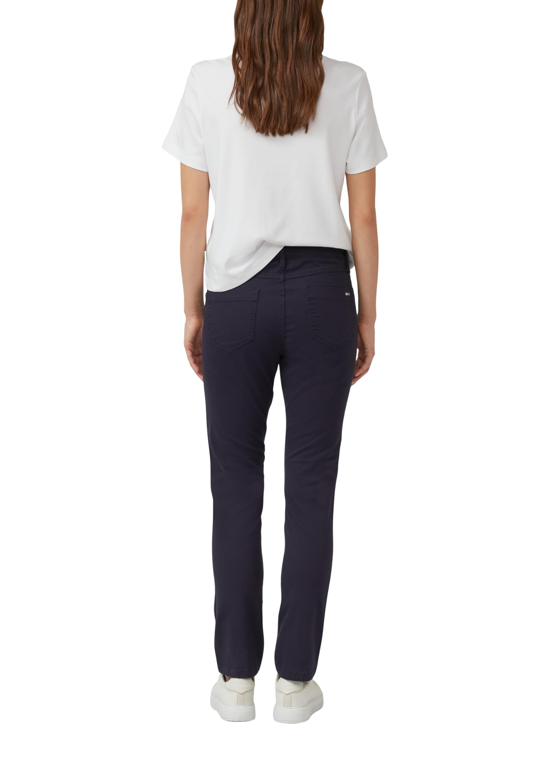 s.Oliver Damen Chino Hose Slim Fit-Hose aus Baumwollsatin