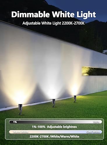 Miniatura 5 de APPECK Luces de paisaje de bajo voltaje, IP67 impermeables de 2000 lúmenes, luces de punto para exteriores, iluminación inteligente RGBICW que