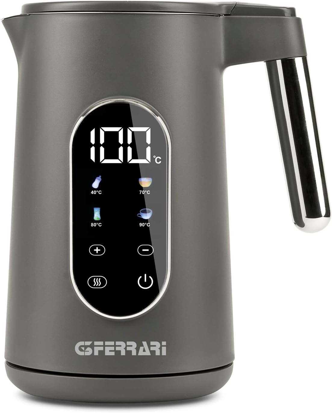 G10205 Electric kettle "Tisaniere Tech" 1.7 L, 4 programs, touch screen, adjustable temperature, 360° base, grey