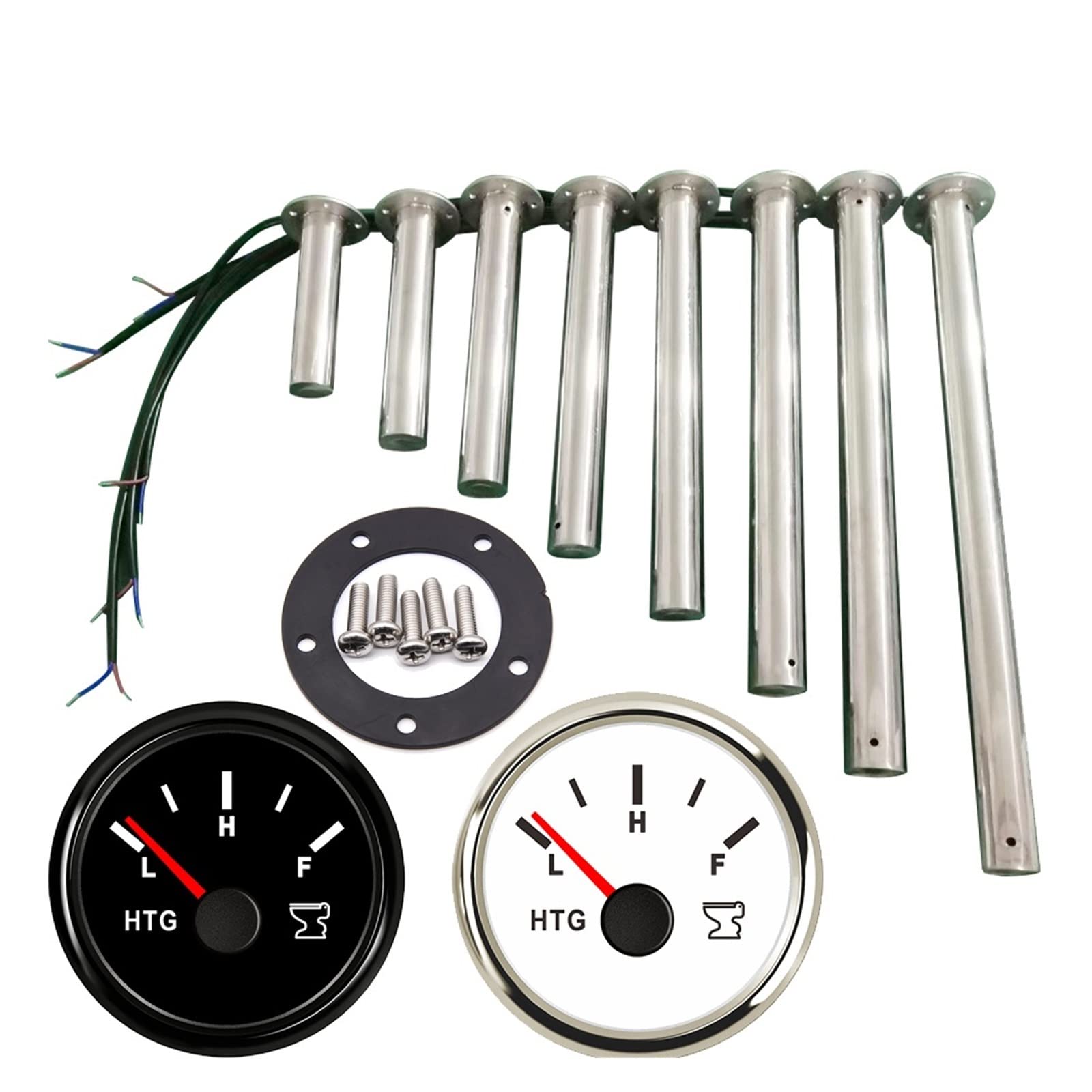 0-190 Ohm Füllstandssensor mit Messgerät 52 mm Marine Boat Car Gauge Sender Wasserstandsanzeige Wassertank-Füllstandsanzeige,Präziser Monitor(550mm BN Gauge)