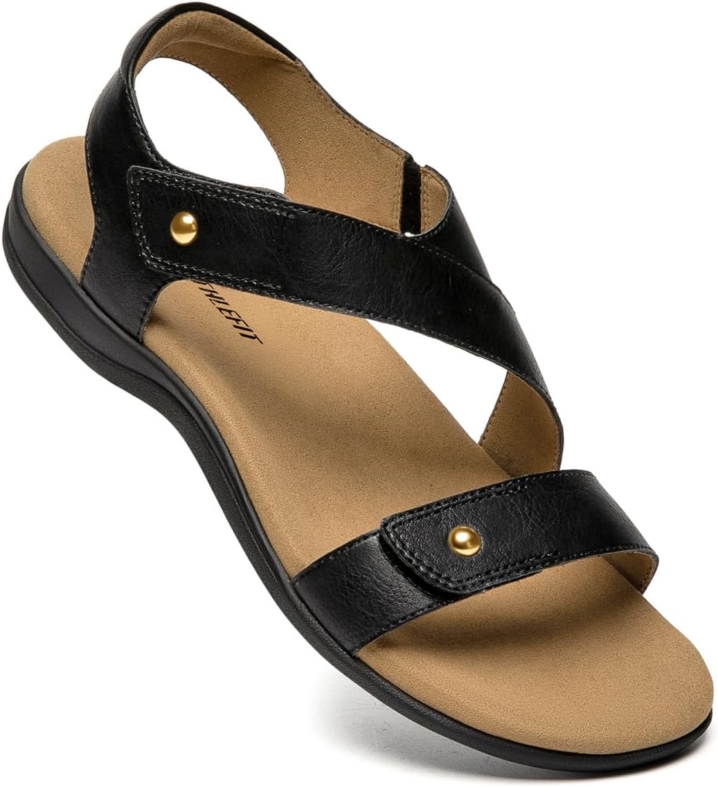 Athlefit Women's Comfortable Orthopedic Sandals with Arch Support Adjustable Walking Casual Orthotic Sandals - Image 4