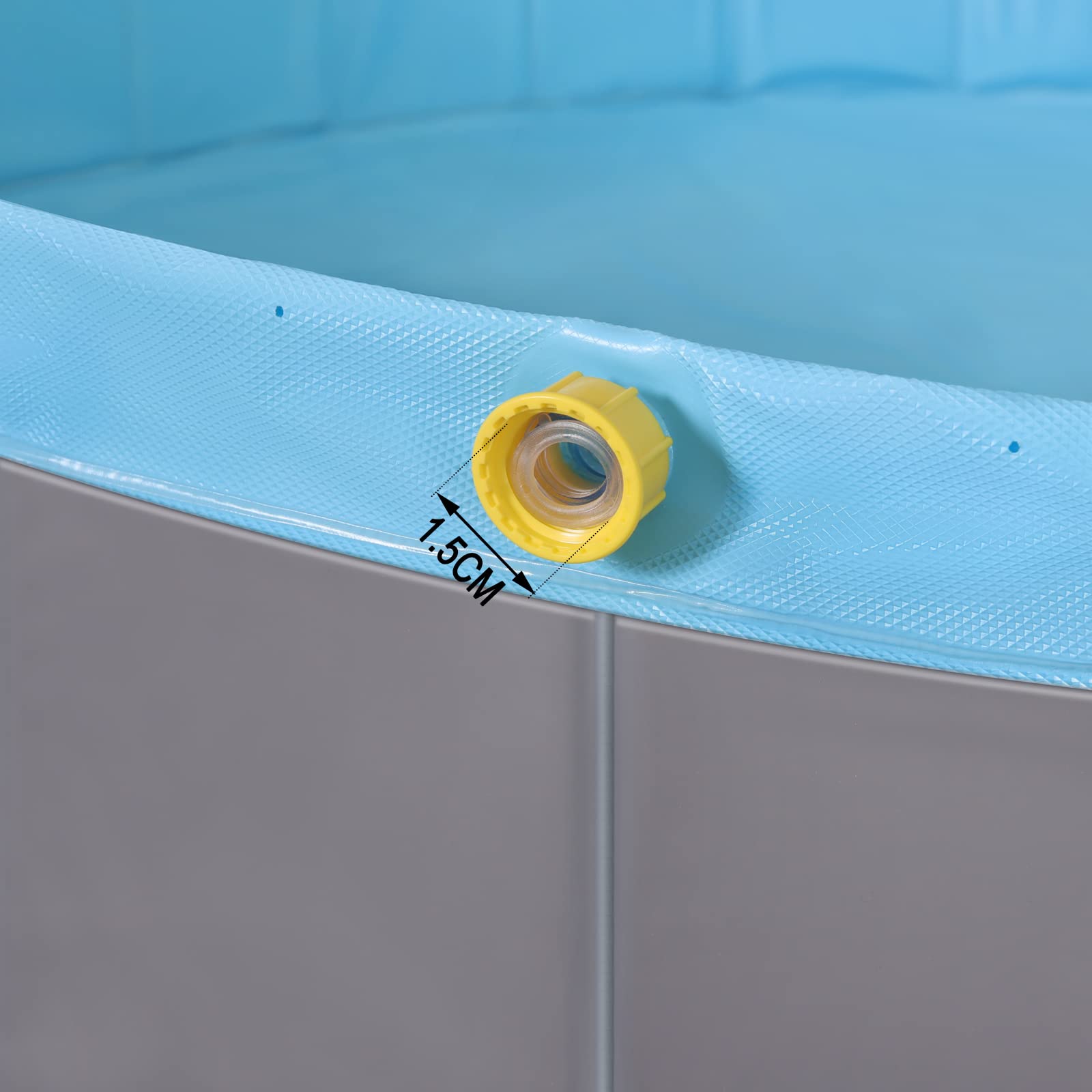 EUGAD Piscina per Cani Pieghevole, Piscina Cani Grandi con Spruzzi d’Acqua 120x30cm Vasca da Bagno, Rigida Piscinetta in PVC, Antiscivolo Pool Giocattolo d'acqua per Giardino Estivo all'Aperto
