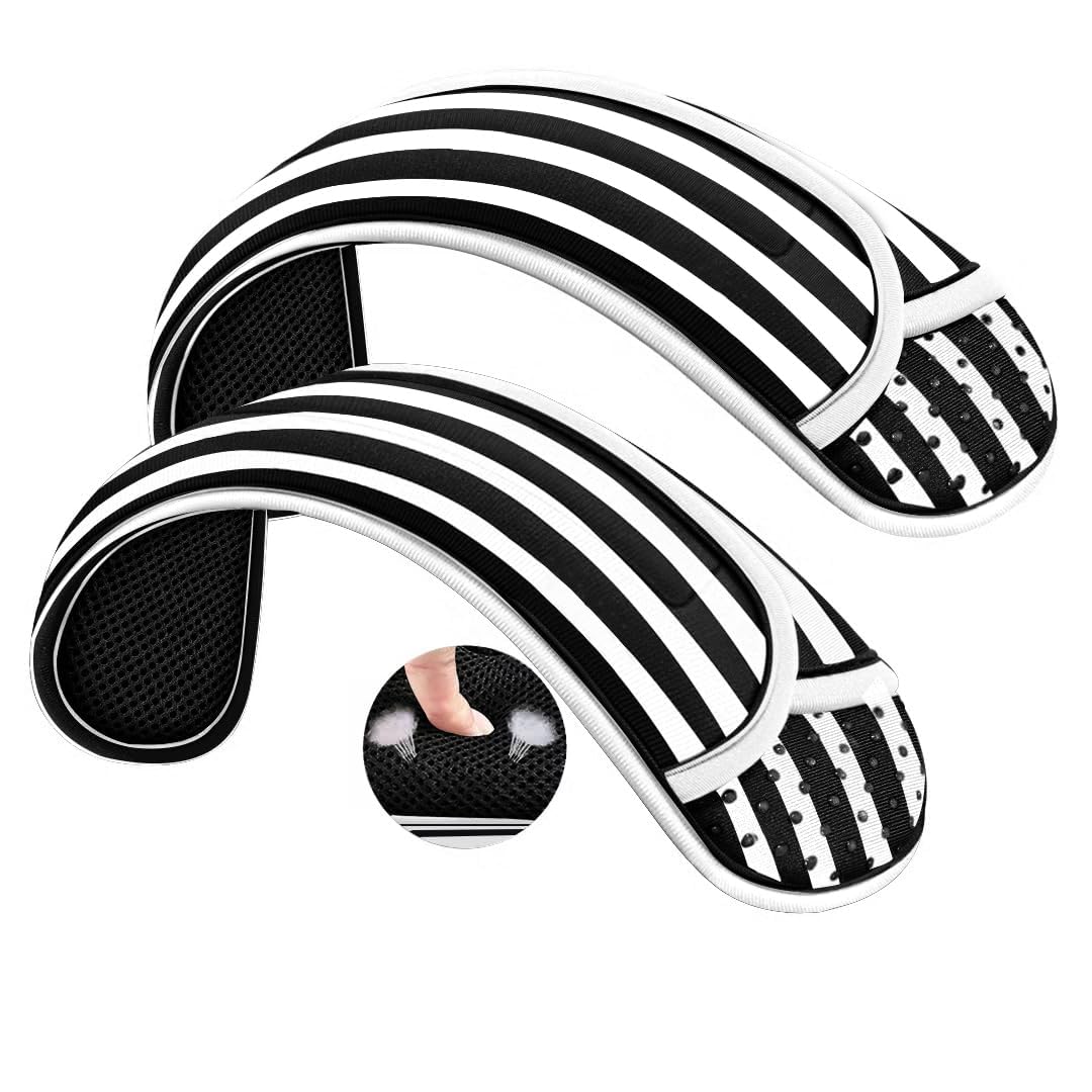 ZINZ 2P Universal Shoulder Pad with Ultra Thick Cushion,B&amp;W Stripes