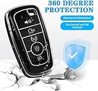 Vista 4 de Funda para Llave de Ford con Llavero, Estuche Protector de Llave de Carro con Soporte 5 Botones para Ford Explorer Fusion Escape Edge Expedition