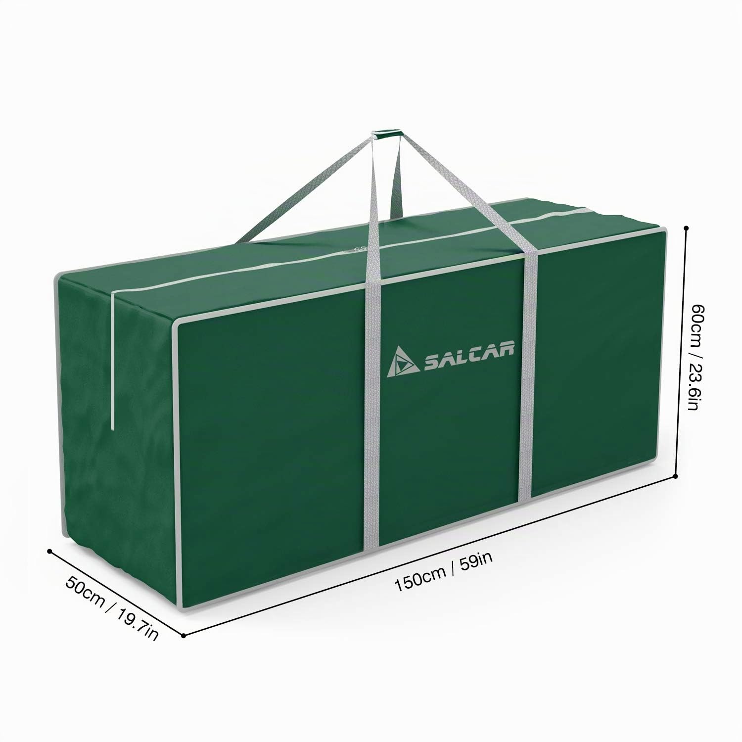 SALCAR Borsa contenitiva Oxford 600D, resistente, anti-lacera, impermeabile, con cerniera e maniglie, per materassi, cuscini, coperte, piumini, verde