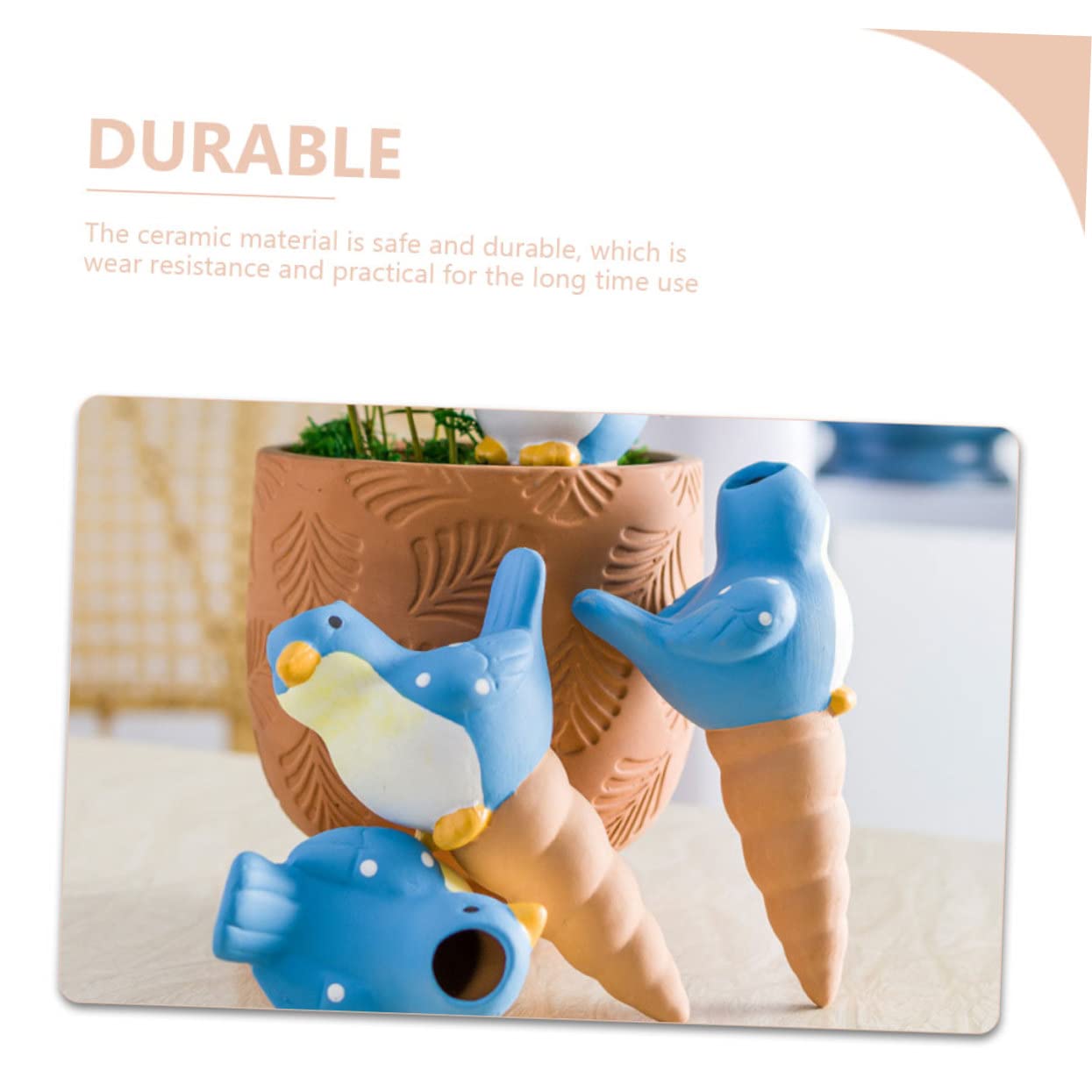 Autoirrigazione Piante in Ceramica 4 Pezzi, Design Automatico | Controllo del Flusso D’acqua, per Giardino e Prato, Uso Semplice senza Accessori Aggiuntivi