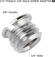 Vista 4 de Juego de adaptadores de tornillo de cámara de 1/4" y 3/8" de 12 piezas - DSLR, GoPro, flash y soportes de luz