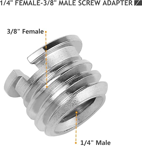 Miniatura 4 de 12 adaptadores de tornillos de cámara de 14 de pulgada, 38 pulgadas, adaptador de tornillo de trípode, adaptador de soporte de luz para cámara DSLR,