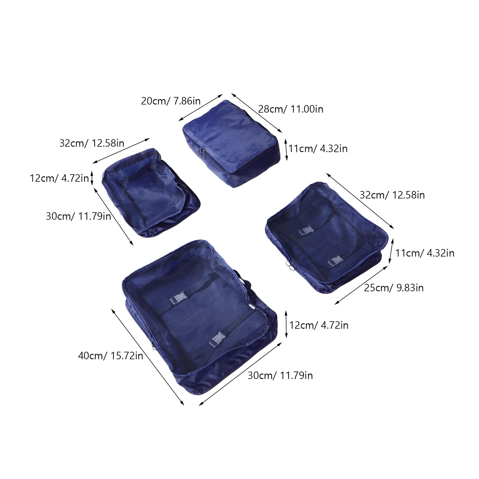 ORFOFE Set di 9 Pezzi Organizer Valigia da Viaggio in Nylon e Rete per Abbigliamento e Biancheria, Efficiente e Ordinato, per Organizzazione Bagagli