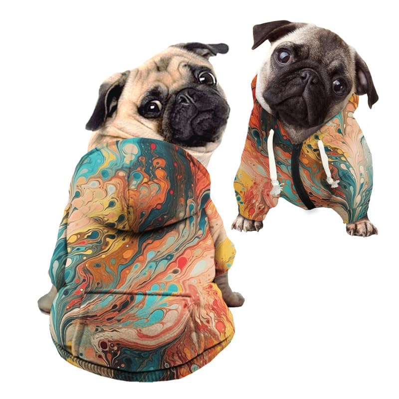 Kuiaobaty Fluid Color Warm Dog Clothes for Small Dog Boys Girls, Colorful Soft Breathable Puppy Pets Hoodies Sweatshirts Dogs Hoody Outdoor Jumpers — image 1
