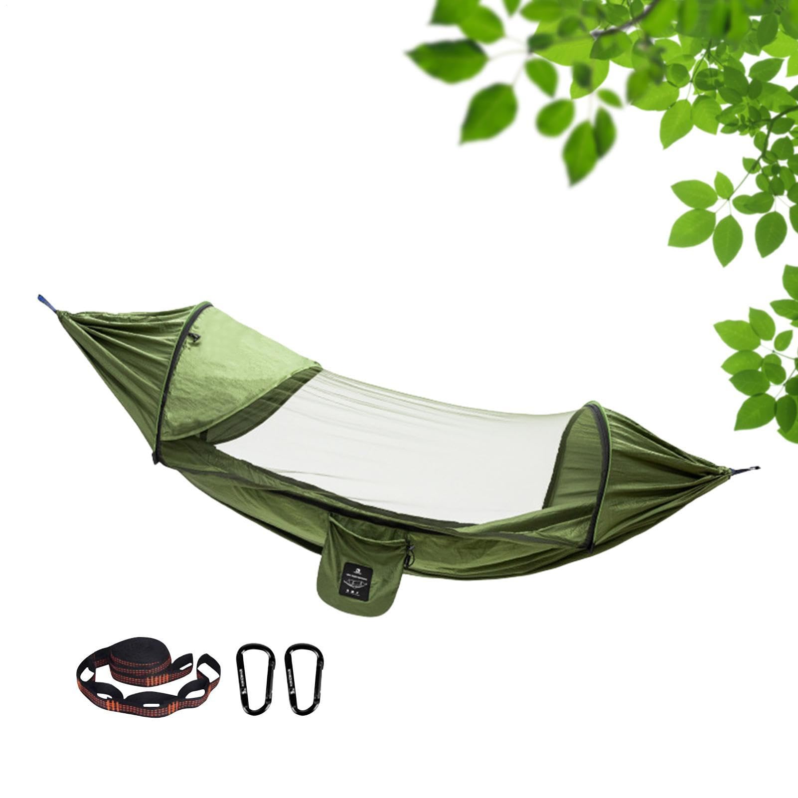 Amaca da campeggio con zanzariera | Amaca sospesa, amaca portatile con | cinghie per alberi, per terrazza, spiaggia, viaggi e attività all'aria aperta