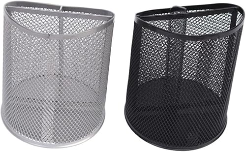 Miniatura 6 de STOBOK Soporte redondo de malla para lápices, organizador de escritorio de oficina, contenedor de lápices de malla, soporte para lápices de metal,
