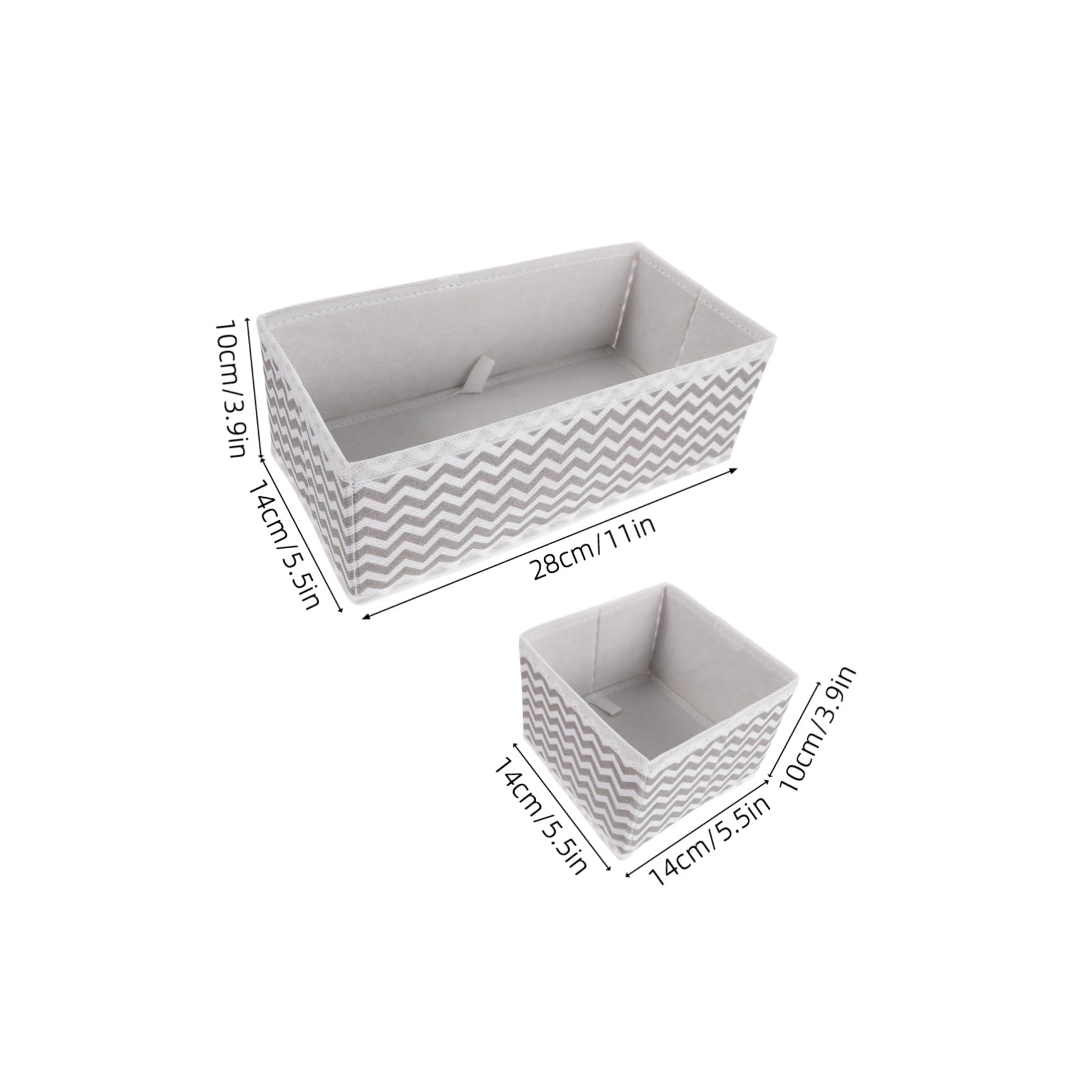 Healeved Lot de 12 Organiseurs de Tiroir Pliables en Tissu Non-Tissé Motif Ondulé Dimensions 28X14 CM et 14X14 CM pour sous-Vêtements Chaussettes et Soutiens-Gorge Rangement Modulable