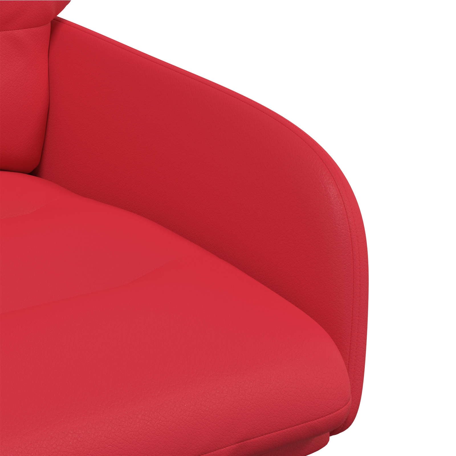 Sillas de comedor giratorias, 2 piezas, piel sintética, color rojo | Base 360°, marco de metal, asiento transpirable, reposabrazos confort, capacidad de 110 kg