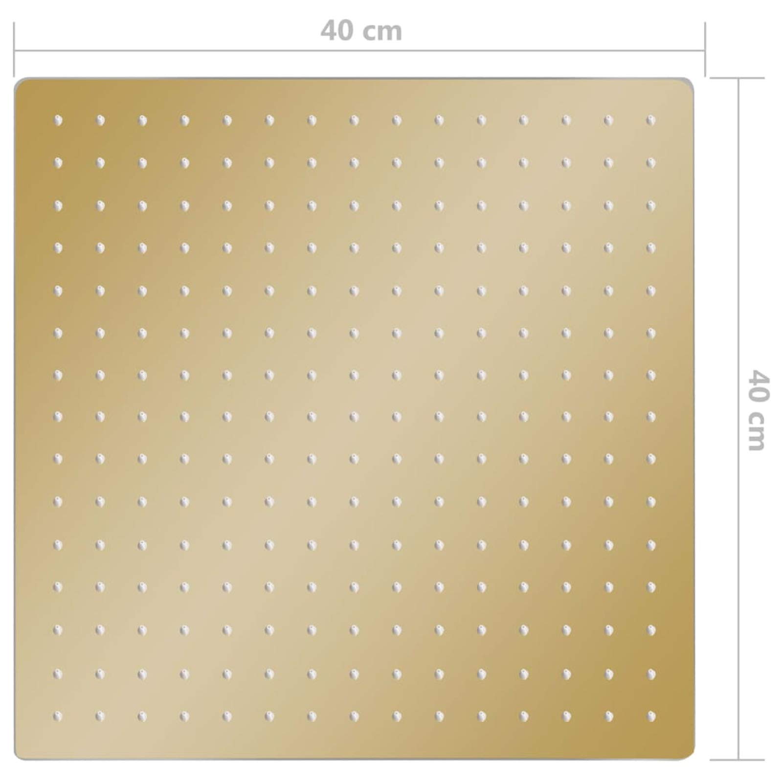 ShGaxin Cabezal Ducha Efecto Lluvia Acero INOX Cuadrado Dorado 40x40 cm, Rociador Ducha, Ducha Lluvia, Alcachofa Ducha, Duchas De Baño Alcachofa Lluvia, Recambios Columna Ducha
