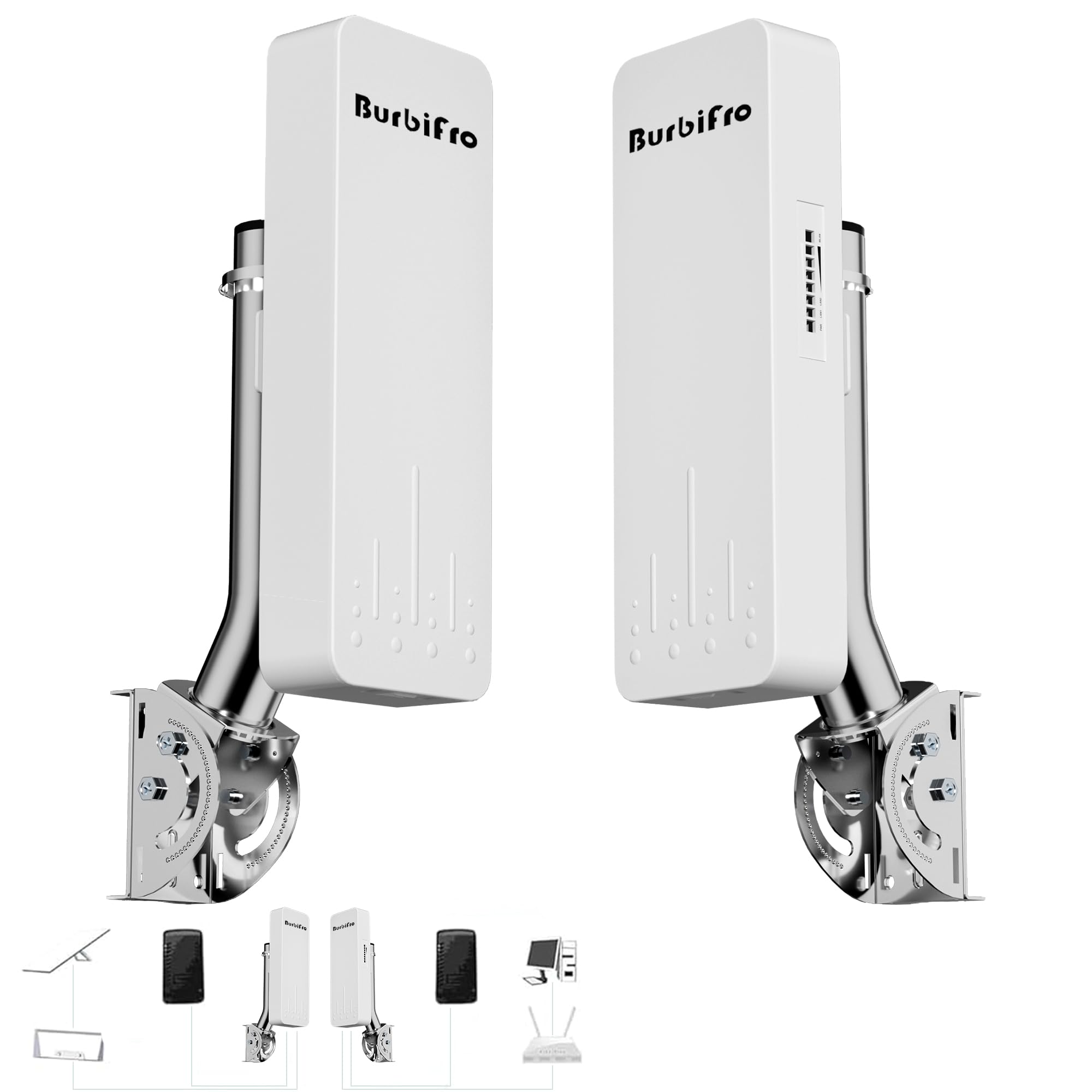 1000Mbps Outdoor Point-to-Point Starlink WiFi Extender Signal Booster with Bracket for Starlink Gen 3 Router, 3KM Wireless Long Range Transmission, 5.8GHz 18dBi High Gain Antenna, IP65 Waterproof (2)