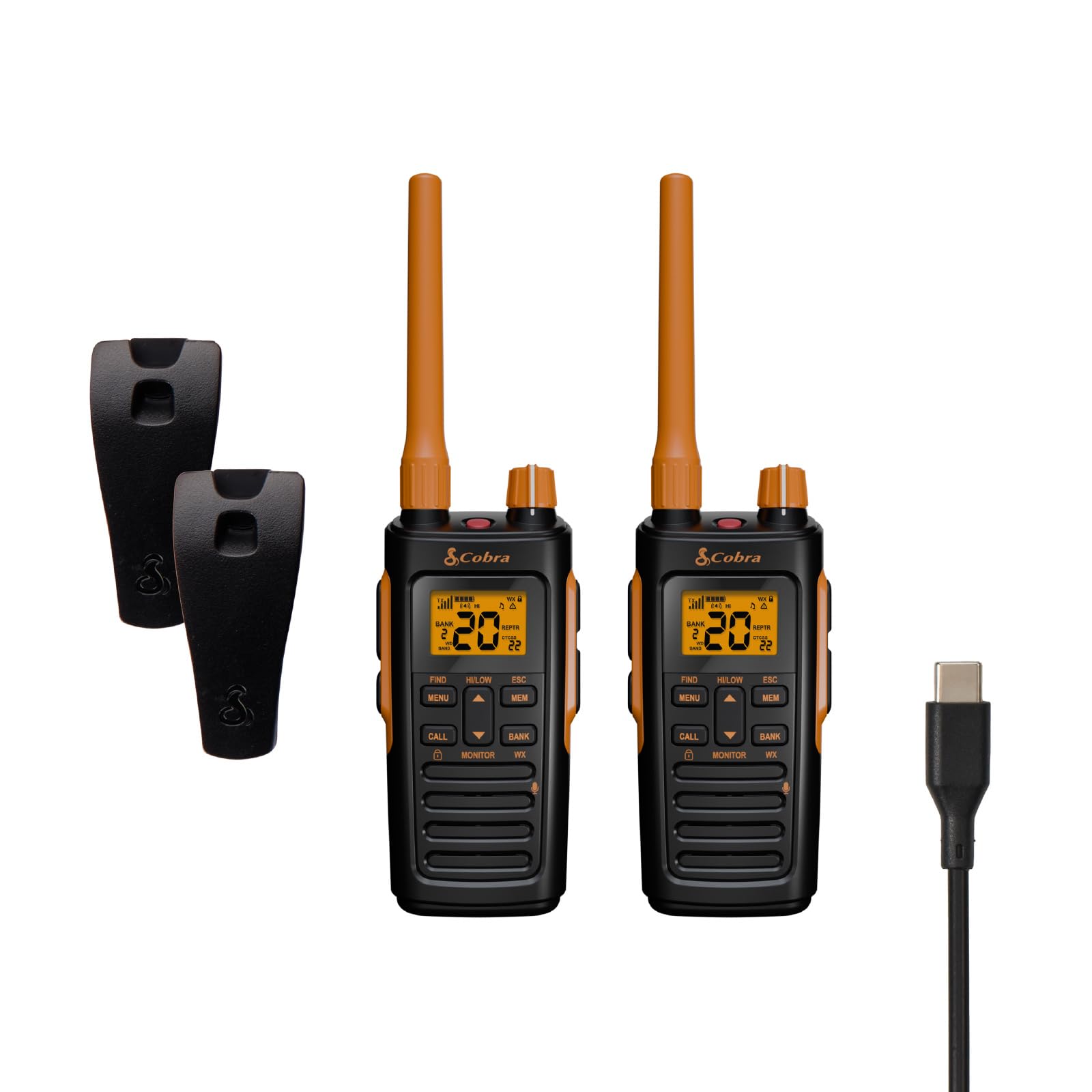 Photo 1 of Cobra TrailBlazer 450 GMRS Radio (2-Pack) – IP54 Weather Resistant, 16hr Battery, 2.5W Long Range Walkie Talkies, Large LCD Display, NOAA, Programmable Software, Removable Antenna, Repeater Capable