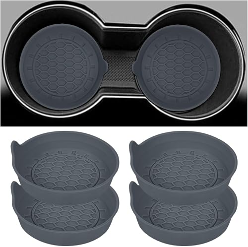 Vista 7 de 4PCS Posavasos para Portavasos de Automóvil, Almohadillas Insertables de Silicona Antideslizantes para Portavasos de Vehículo, Alfombrillas