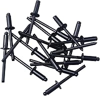 Vista 1 de FDXGYH 50 remaches de acero inoxidable de 1/8 x 1/2 pulgada (0.126 x 0.472 in) remaches ciegos sólidos [negro]