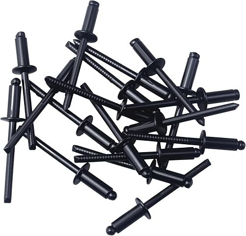 FDXGYH 50 remaches de acero inoxidable de 18 x 12 pulgada (0.126 x 0.472 in) remaches ciegos sólidos negro