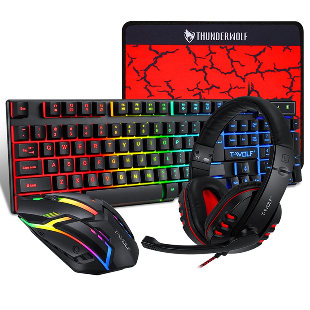 Teclado gamer burko TF800 con ratón rgb y alfombrilla antideslizante 8