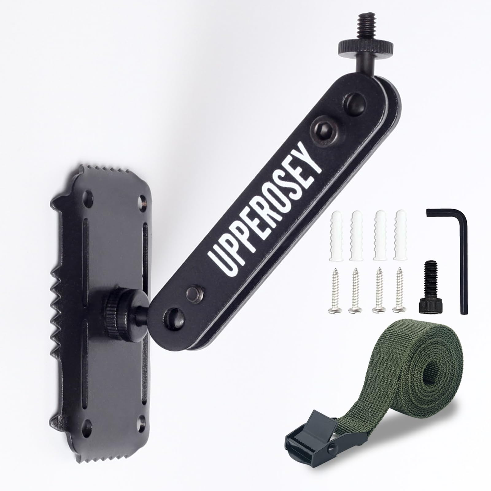 TreeDude2 Trail Camera Mount, Game Camera Mount w/Dual 360°Ball Joints, Robust Glass-Filled Nylon for Outdoor, Hunting Camera Mounting Bracket with 6-Feet Brown Strap*1