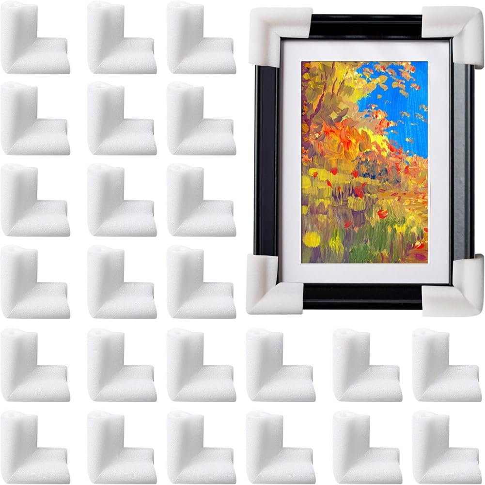 Wisyurt 36 Pieces Thick Foam Corner Protectors for TV, Picture and Mirror Frames, Moving Supplies and Packing Materials