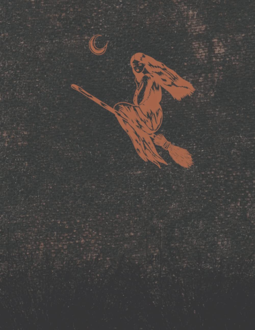 Large Blank Sketchbook 120 Pages: Flying Witch Vintage Goth Spell Book