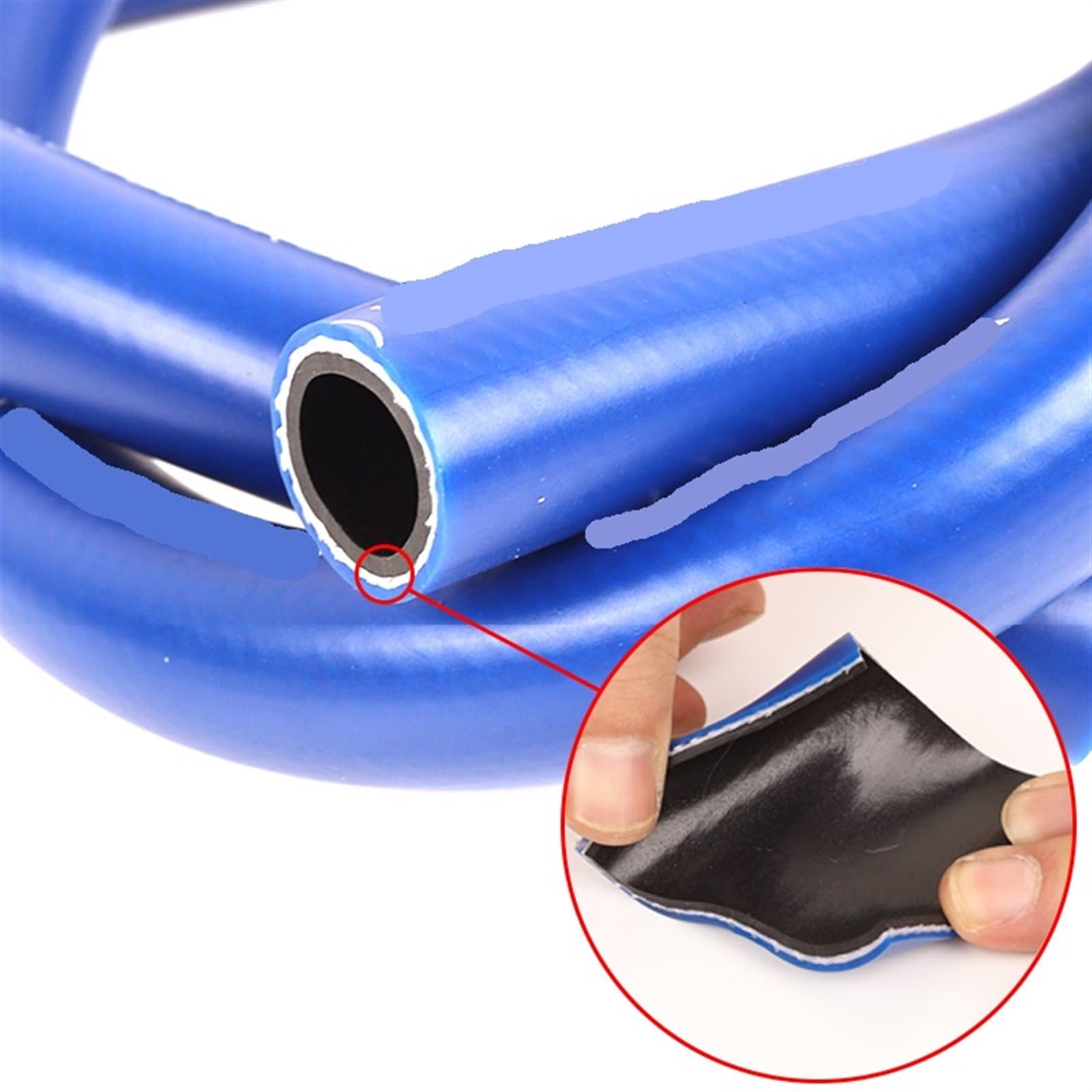 Tuyau en Caoutchouc Double Couche de 1 m de diamètre intérieur 6-38 mm, Tuyau Haute Pression, Tube d'huile for Cylindre pour Les Motos, Les Voitures(Black,1M_ID 19MM X OD 27MM)