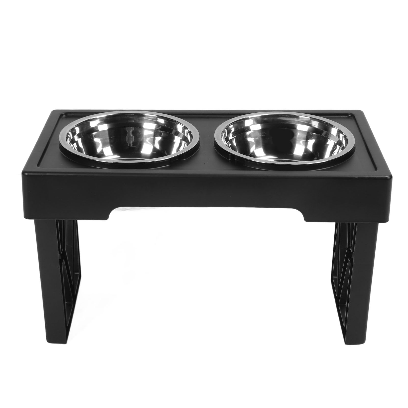 Gamelles surélevées pour chien, support de gamelle surélevée réglable en hauteur avec 2 bols alimentaires en acier inoxydable pour chiens et chats, base antidérapante, solution d'alimentation
