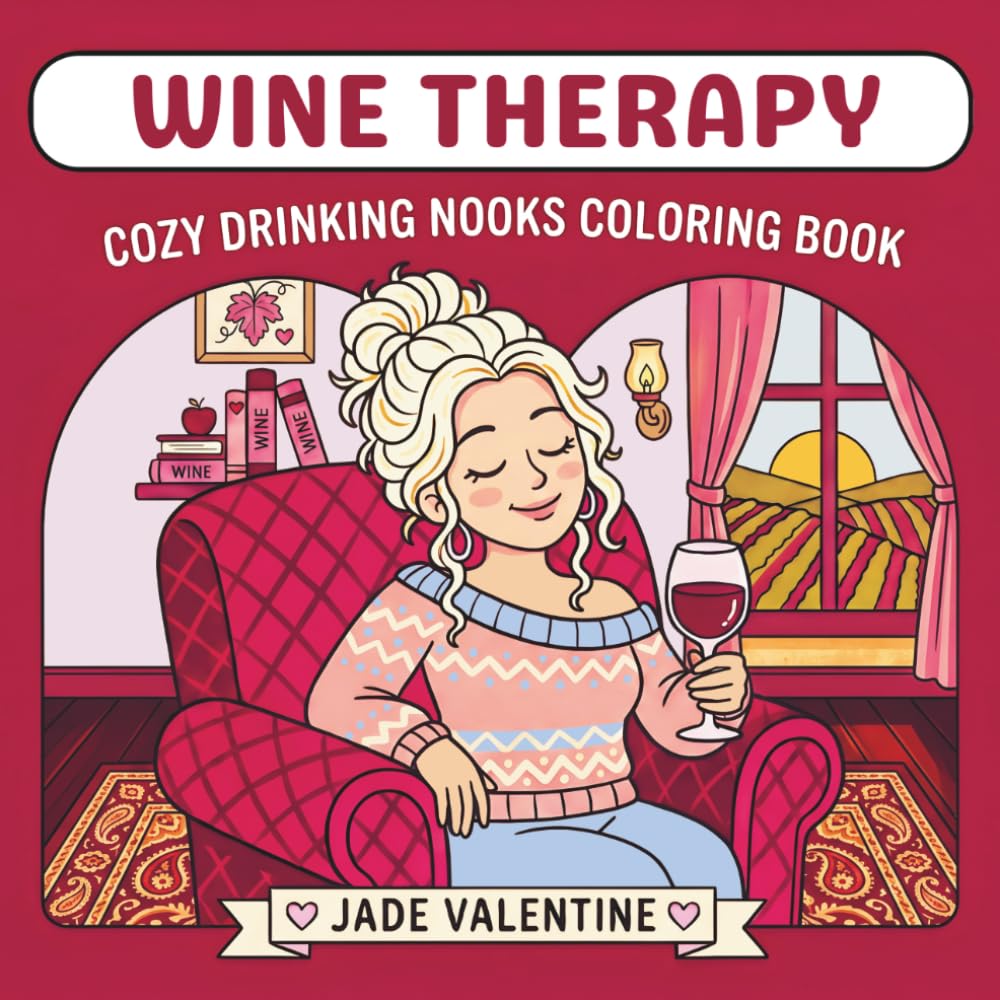 Wine Therapy | Cozy Drinking Nooks: 30 Cozy Wine Spaces Coloring Pages for Adults | Stress Relief, Relaxation, Mindfulness, Cozy Gift for Wine Lovers (COZY BOOKISH NOOKS SERIES)