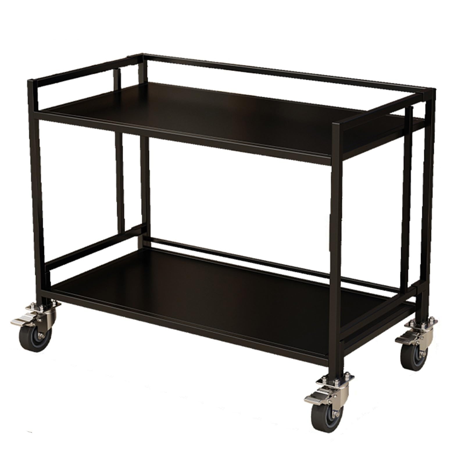 Carrito Puesto de Vendedor Carritos De Exhibición Plegables Con Ruedas, Carrito Utilitario De 2 Niveles Con Ruedas Para Venta Ambulante, Almacenamiento En El Hogar, Estante Metálico Independiente.(Bla