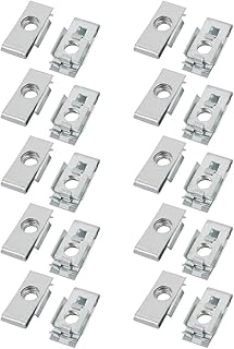 Aexit M6 24mmx10mm Home Hardware Iron White Zinc Plated Extruded U Nut Clip 20pcs Model:58as34qo69