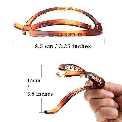 Miniatura 170 de Pinzas para el cabello French Concord, 6 pinzas para el cabello planas deslizantes laterales para volumen, agarre fuerte, agarre antideslizante