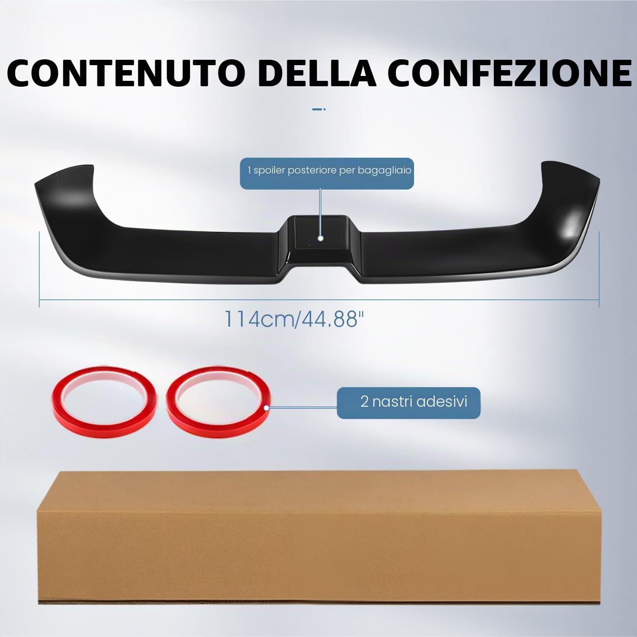 Alettone posteriore compatibile per Audi A3 S3 RS3 8V Sportback 5 porte 2013-2020 Lip Splitter per tetto posteriore Alettone per bagagliaio (nero lucido)