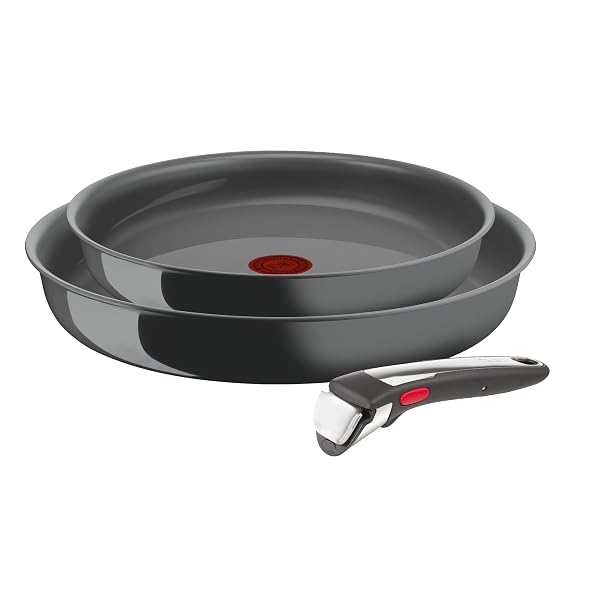 TEFAL INGENIO RENEW padella Set da 3 pezzi, Induzione, Rivestimento ceramico antiaderente, Senza PFOA, Prodotto in Francia L2619
