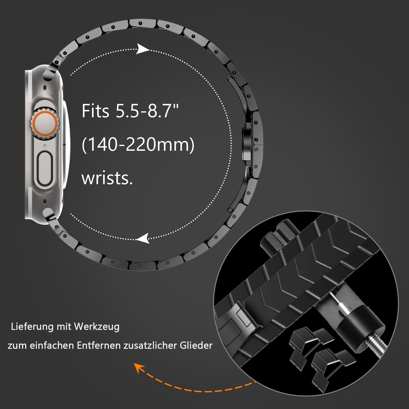 NewWays Compatible with Apple Watch Strap 38mm 40mm 41mm 42mm 44mm 45mm,Women Sparkling Bling Crystal Stainless Steel Link Bracelet Replacement Band for iwatch Series 9/8/7/6/5/4/3/2/1/SE