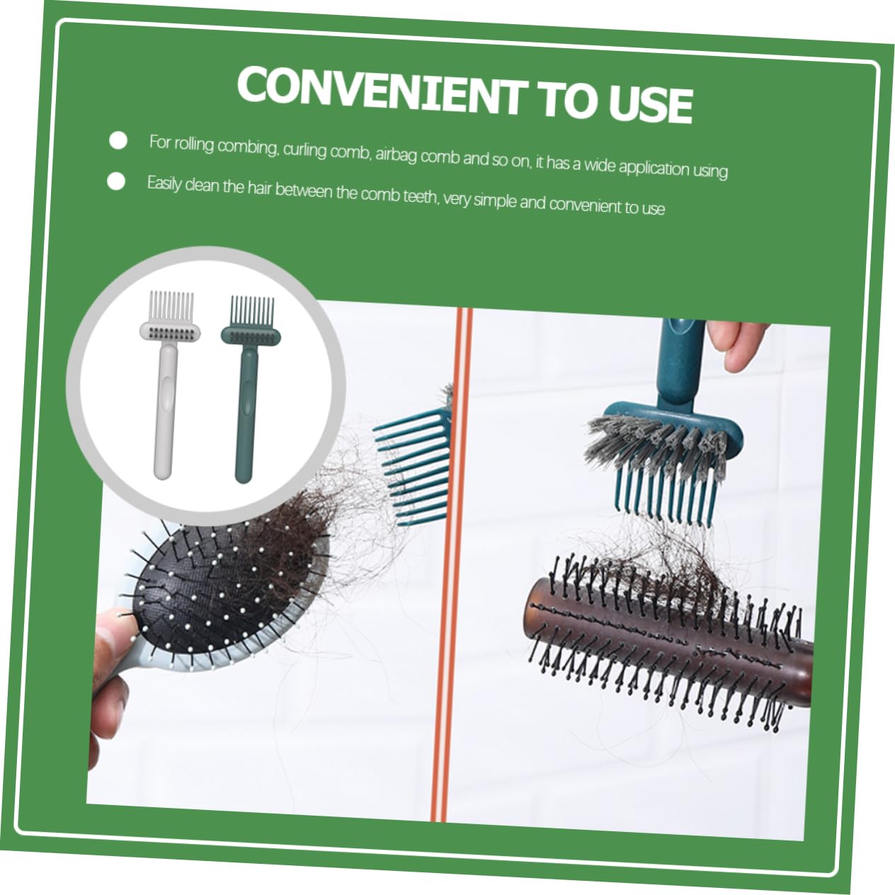 Healeved Hair Brush Cleaner Comb Rake Cleaner for Hair Brush Remover Tool for Care