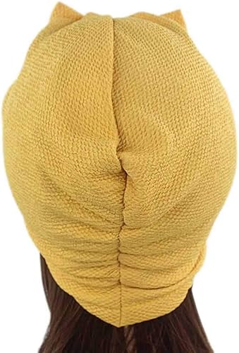 Miniatura 2 de JAHH - Gorro sólido para mujer, con lazo grande, elástico, turbante hiyab, bufanda para la cabeza, gorro para quimioterapia, lazos para el cabello