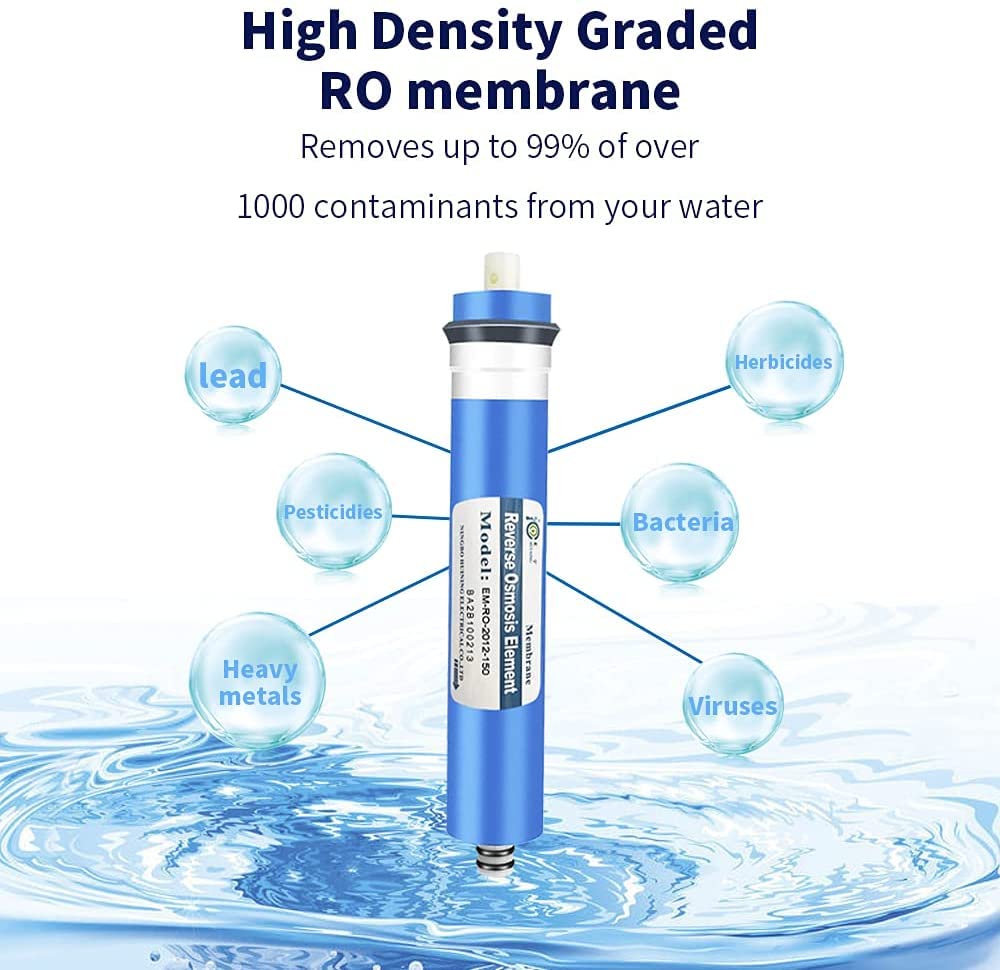 HUINING 50GPD 75GPD 100GPD 150GPD Nuova membrana filtro dell'acqua dell'elemento ad osmosi inversa 1812/2012 filtro dell'acqua di ricambio (150GPD 2PCS)