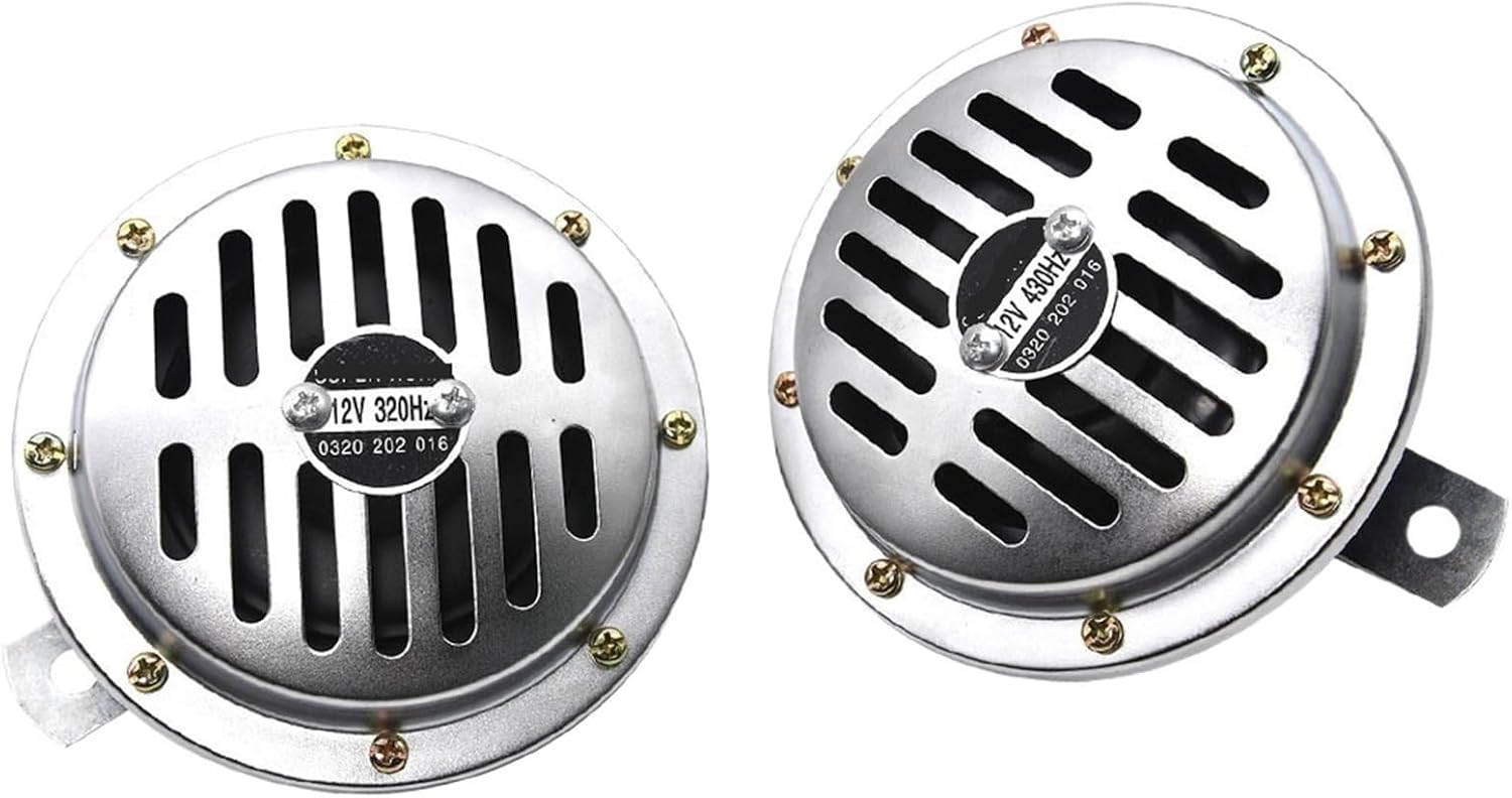 AD 12V Universal Vehicle Horn, Chrome Plated, Waterproof, Loud, Motorbike Horn with Cover