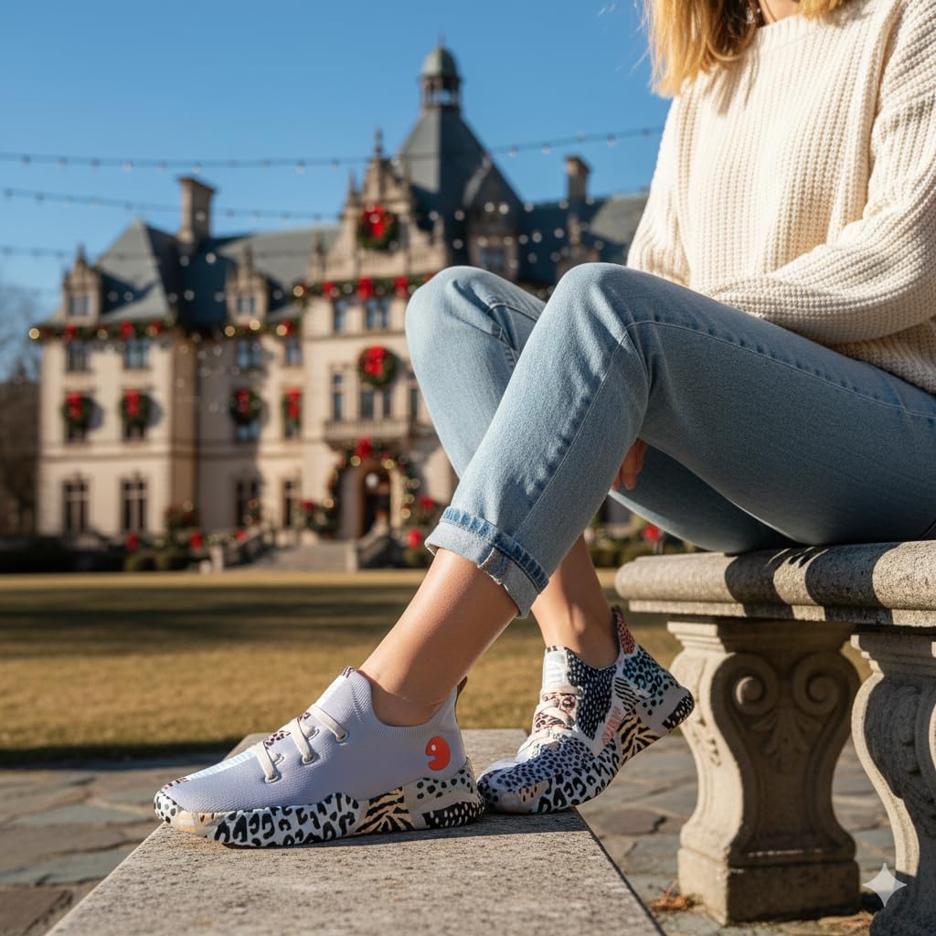 UIN Scarpe da Ginnastica Leggere da Passeggio Leggere Scivolate Occasionali Scarpe da Ginnastica da Tennis Dipinte con Comodo
